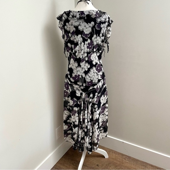 Vintage Y2K Flowy Ruffle Drop Waist Whimsigoth Fairycore Midi Length Dress - Picture 7 of 10